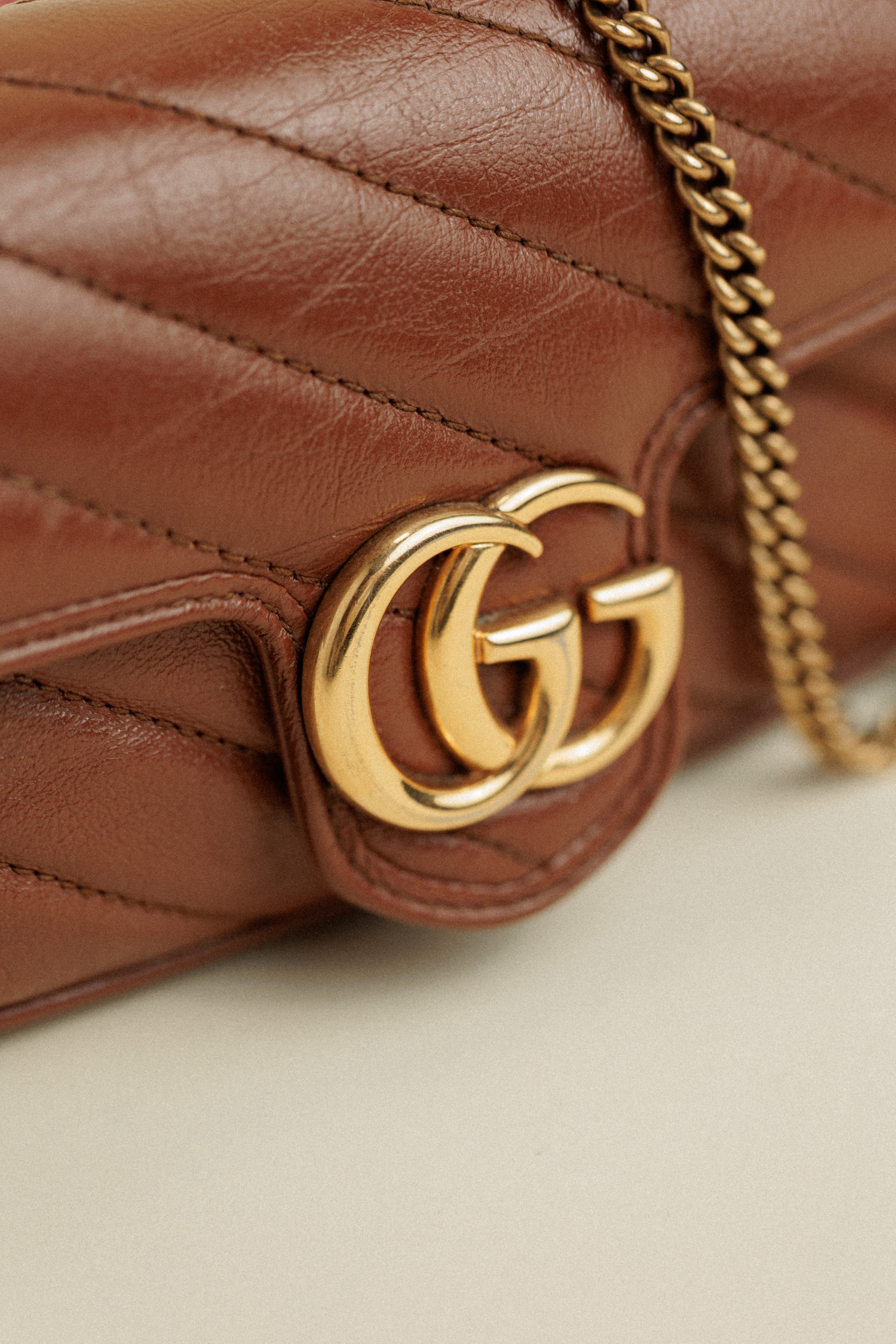 Gucci GG Marmont Mini Shoulder Bag Brown