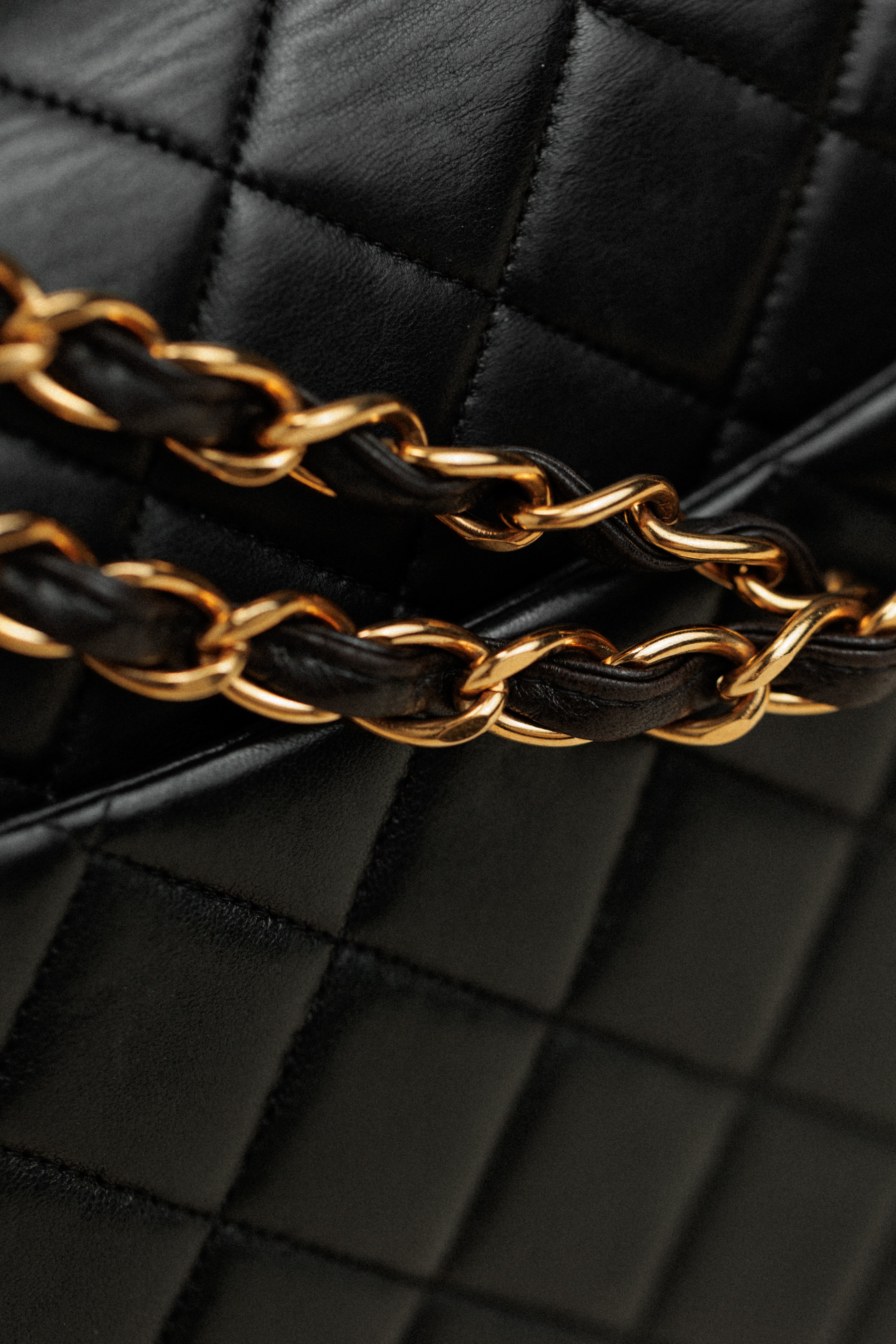 Chanel Jumbo Single Flap Bag Quilted Lambskin Black