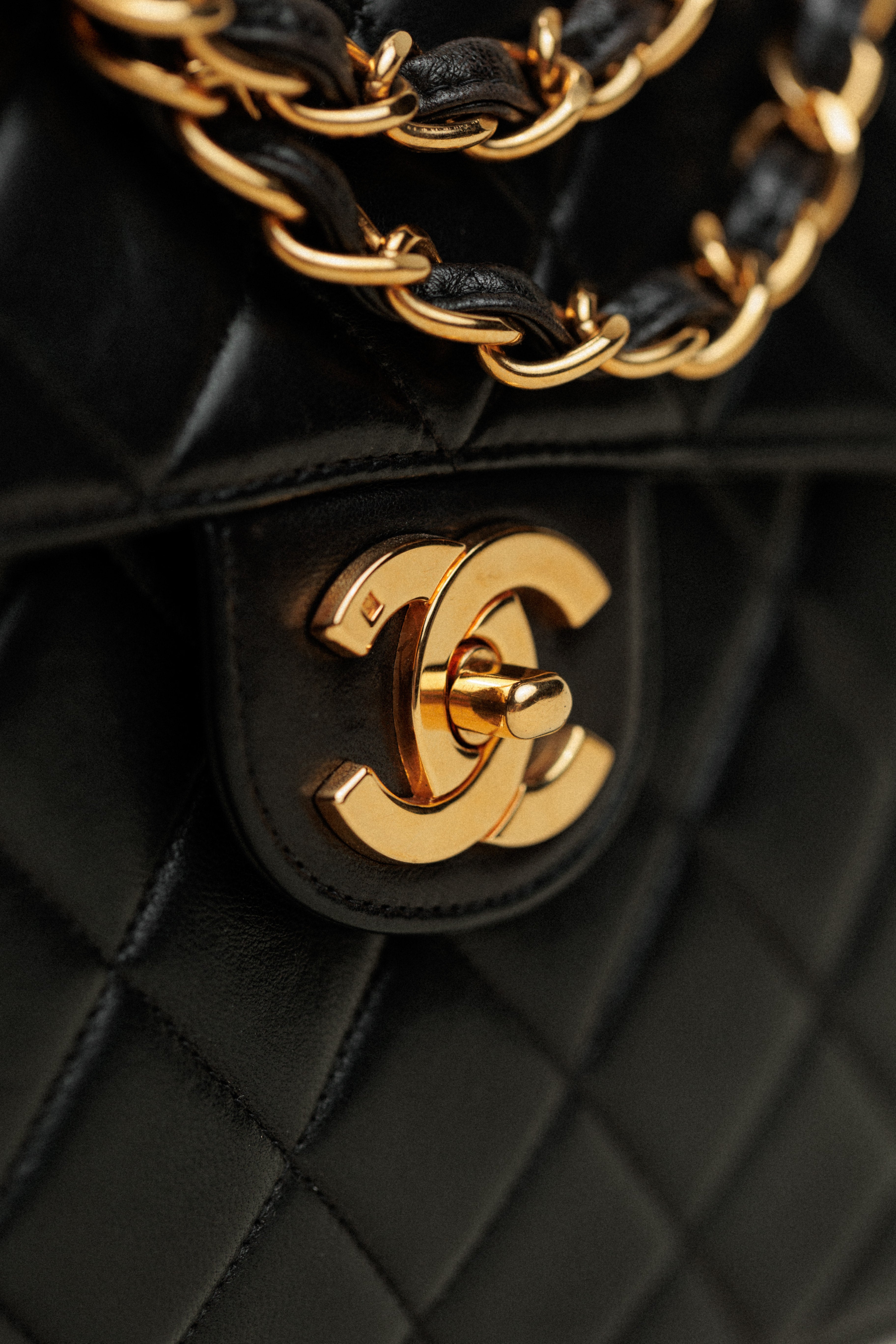 Chanel Jumbo Single Flap Bag Quilted Lambskin Black
