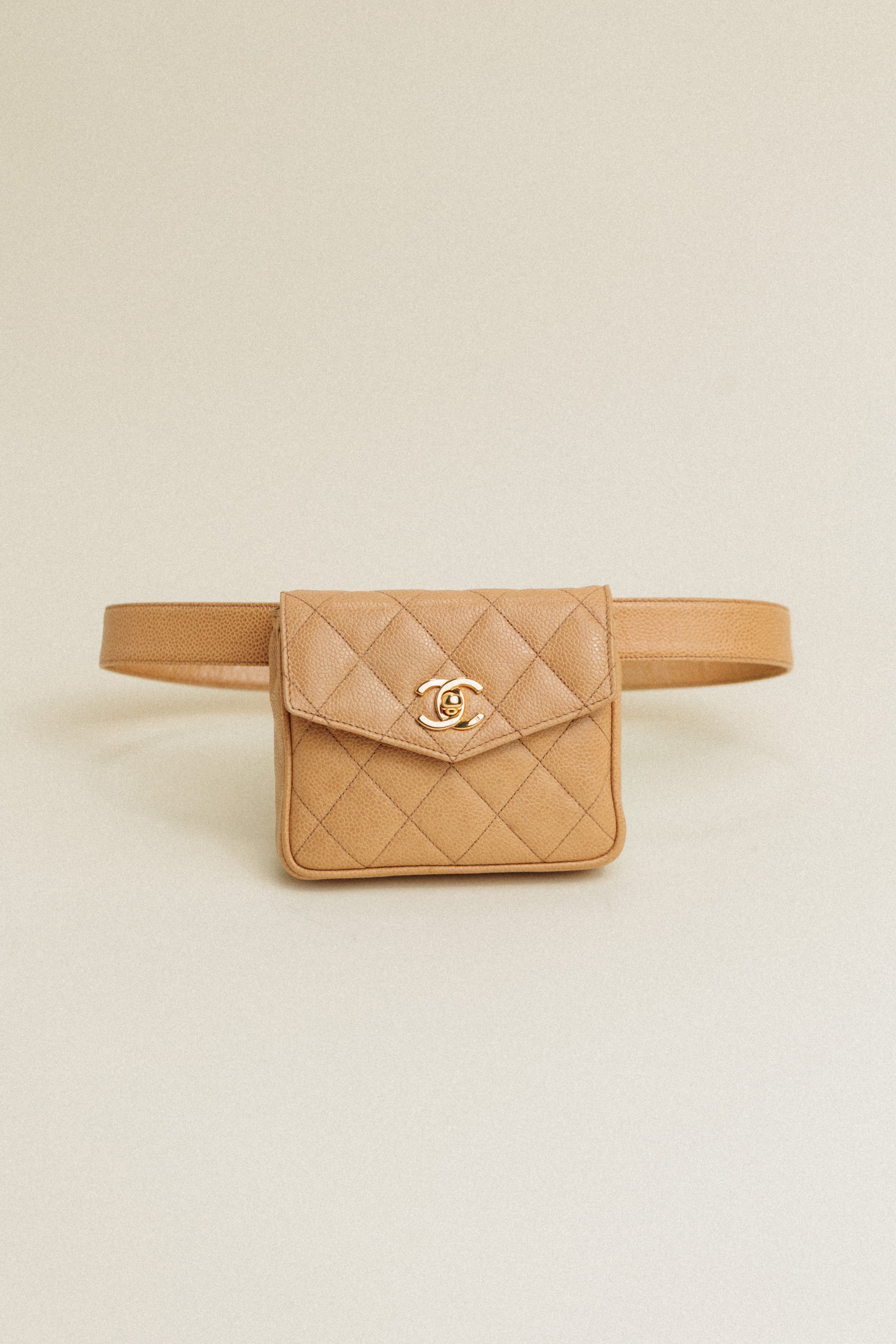 Chanel Interlocking CC Belt Bag Beige