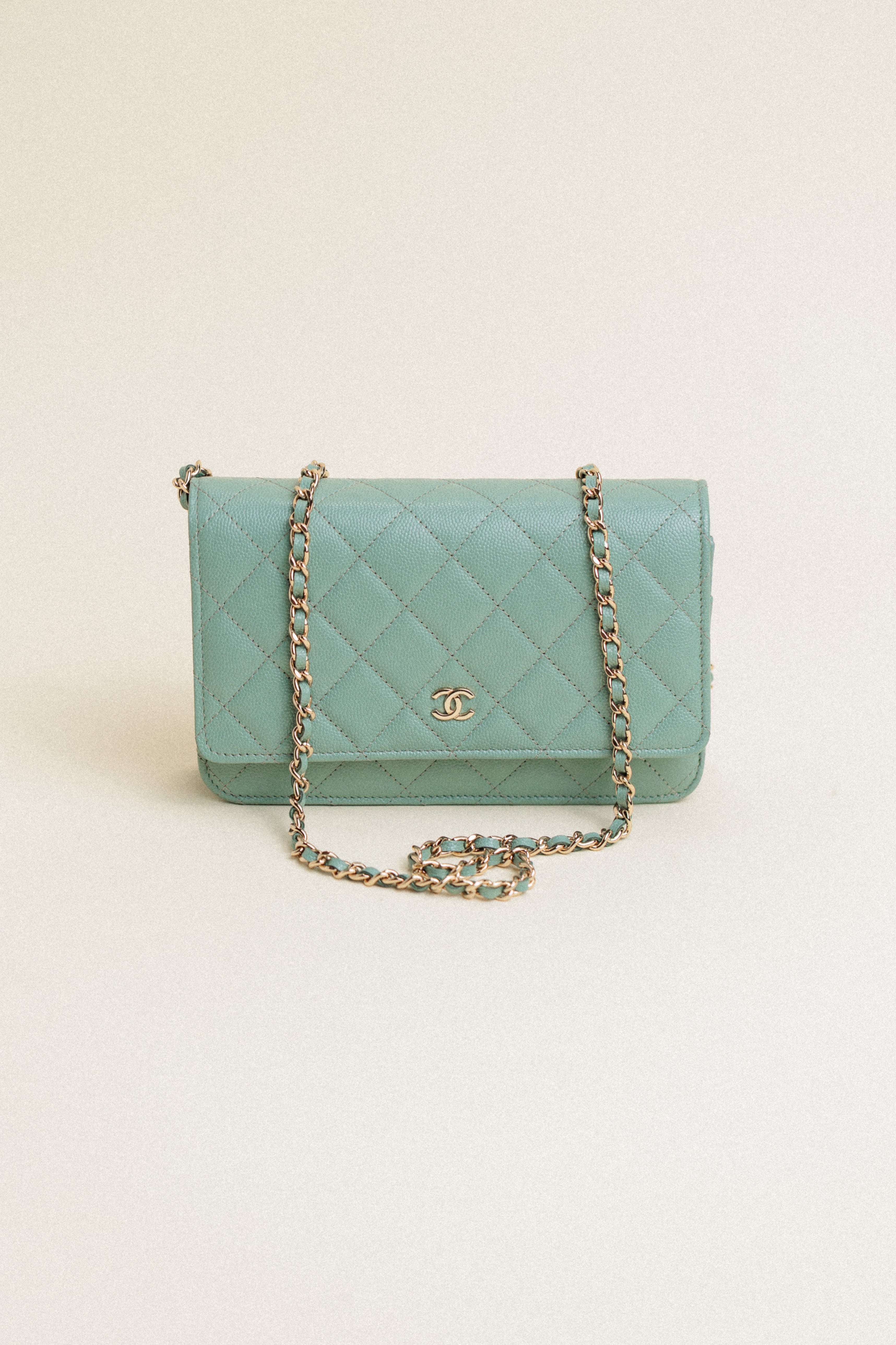 Chanel Wallet on a Chain Caviar Leather Green