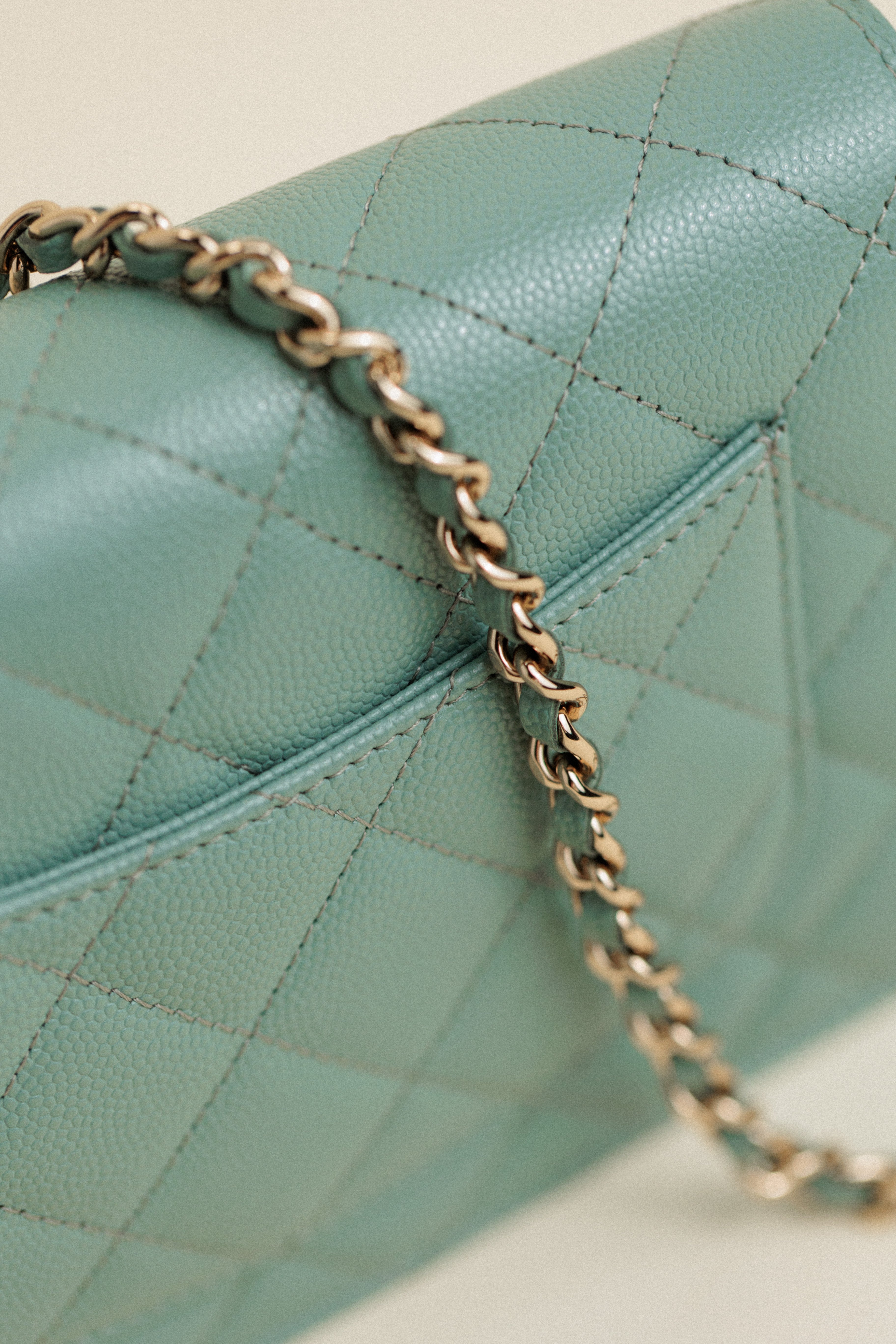 Chanel Wallet on a Chain Caviar Leather Green