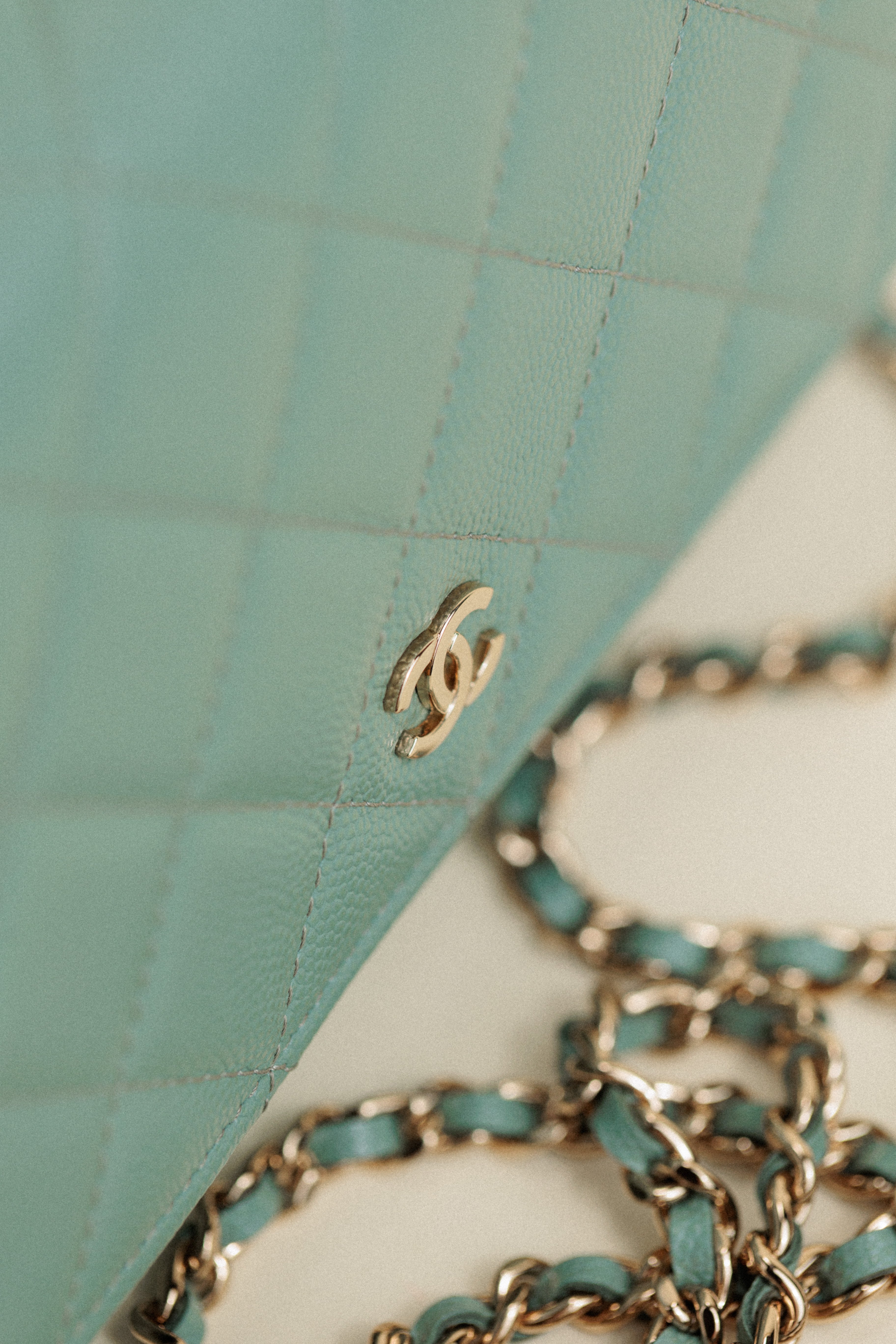 Chanel Wallet on a Chain Caviar Leather Green