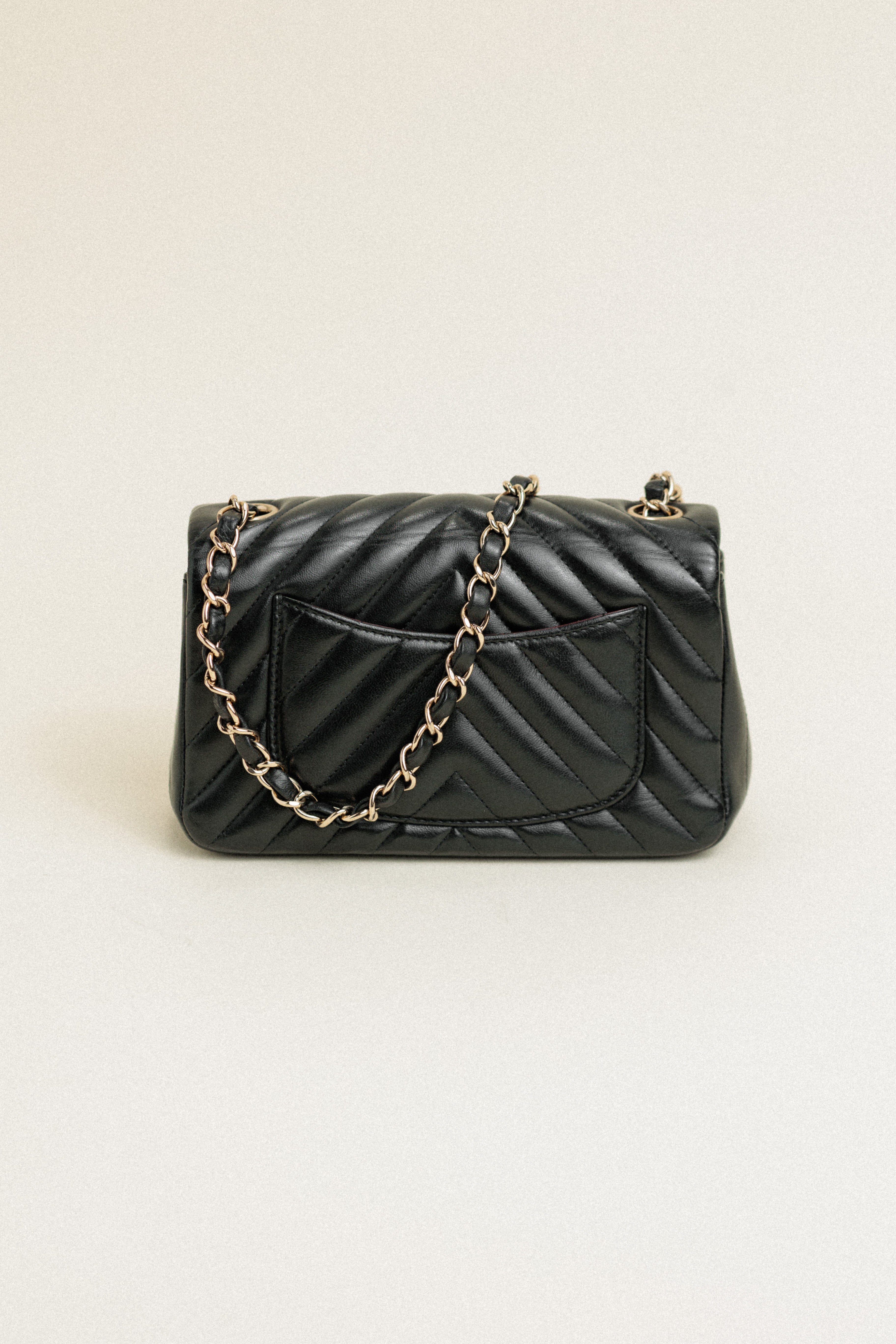 Chanel Chevron Mini Flap Lambskin Black Small