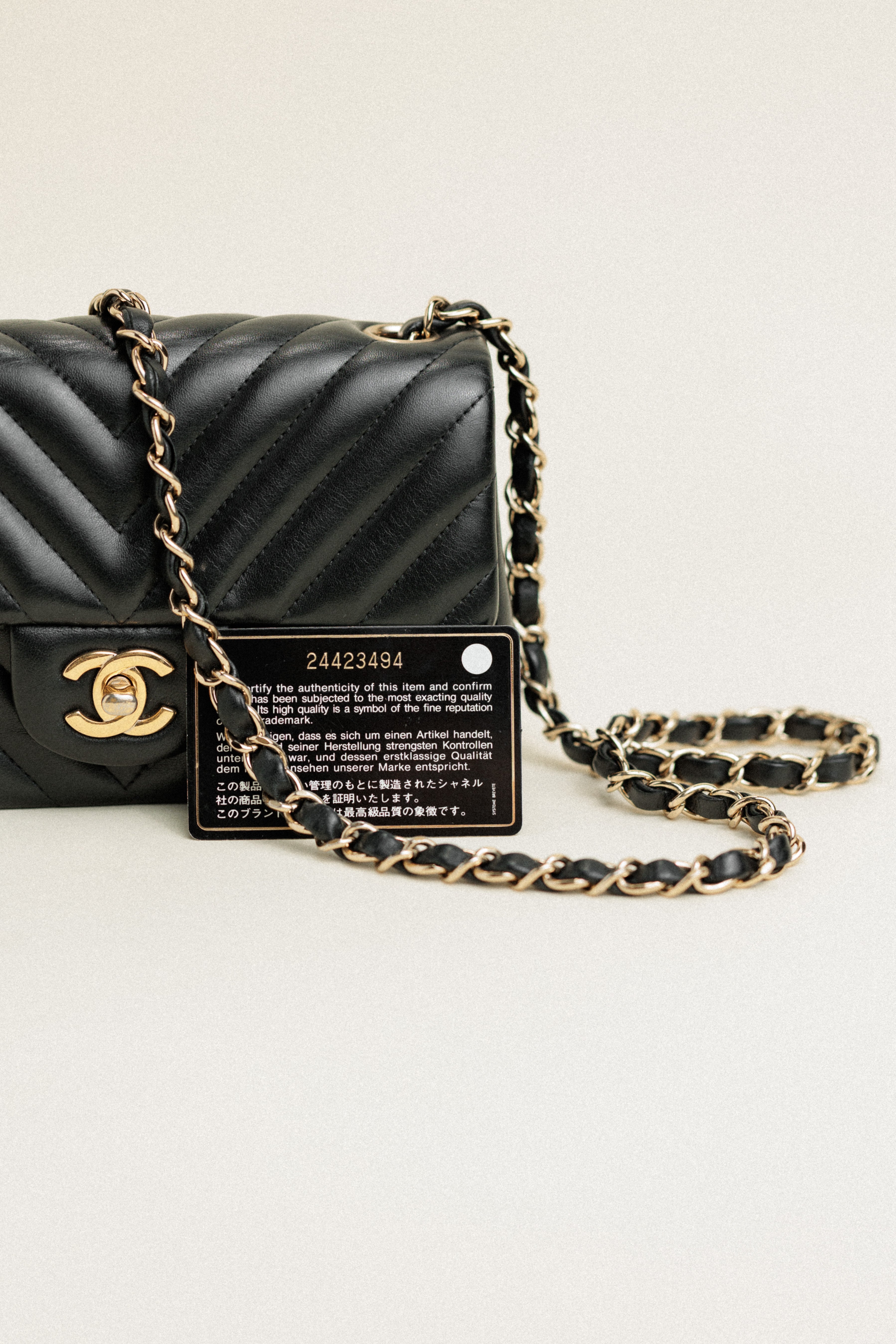 Chanel Chevron Mini Flap Lambskin Black Small