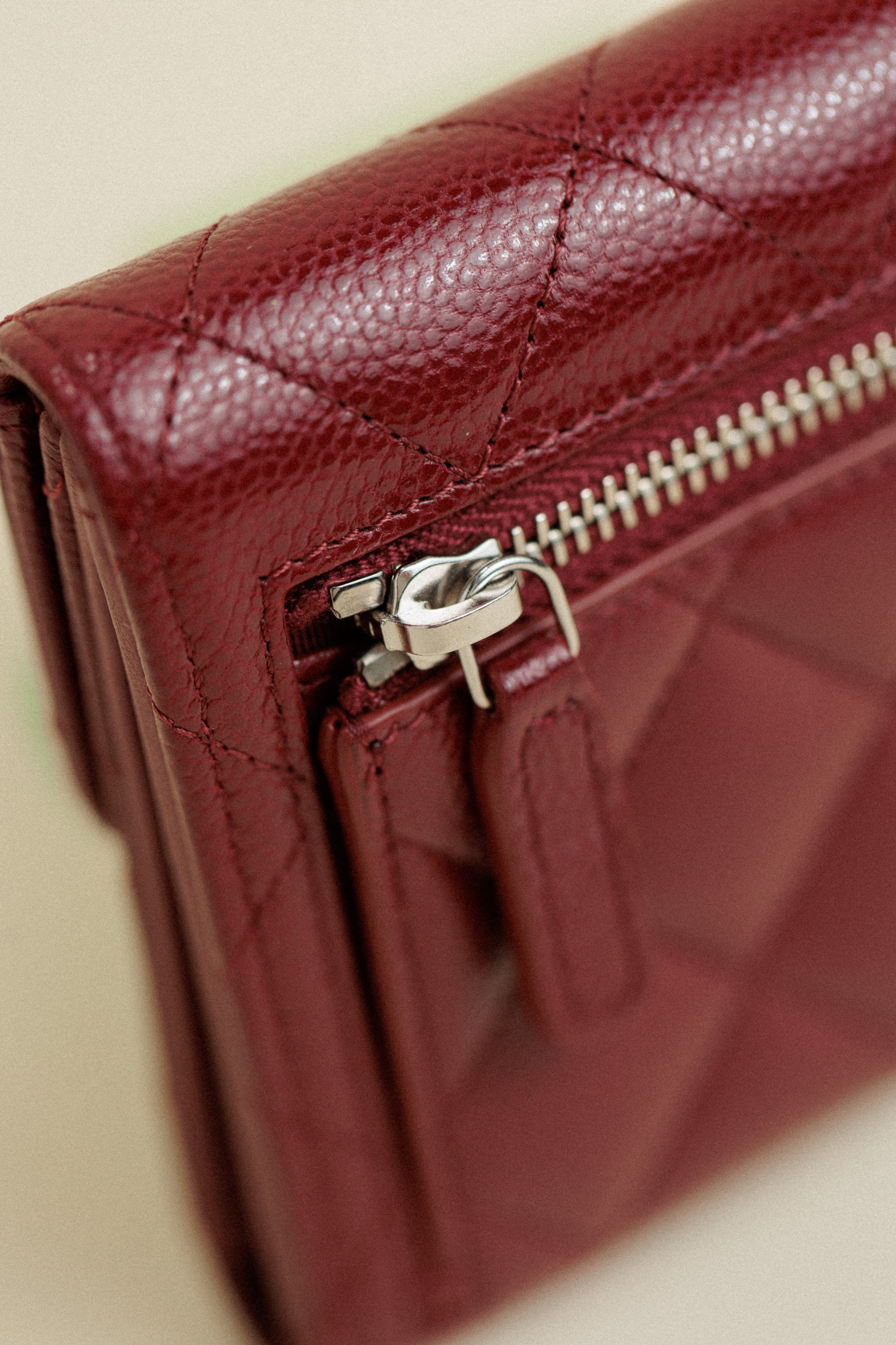 Chanel Caviar Flap Wallet Red Small