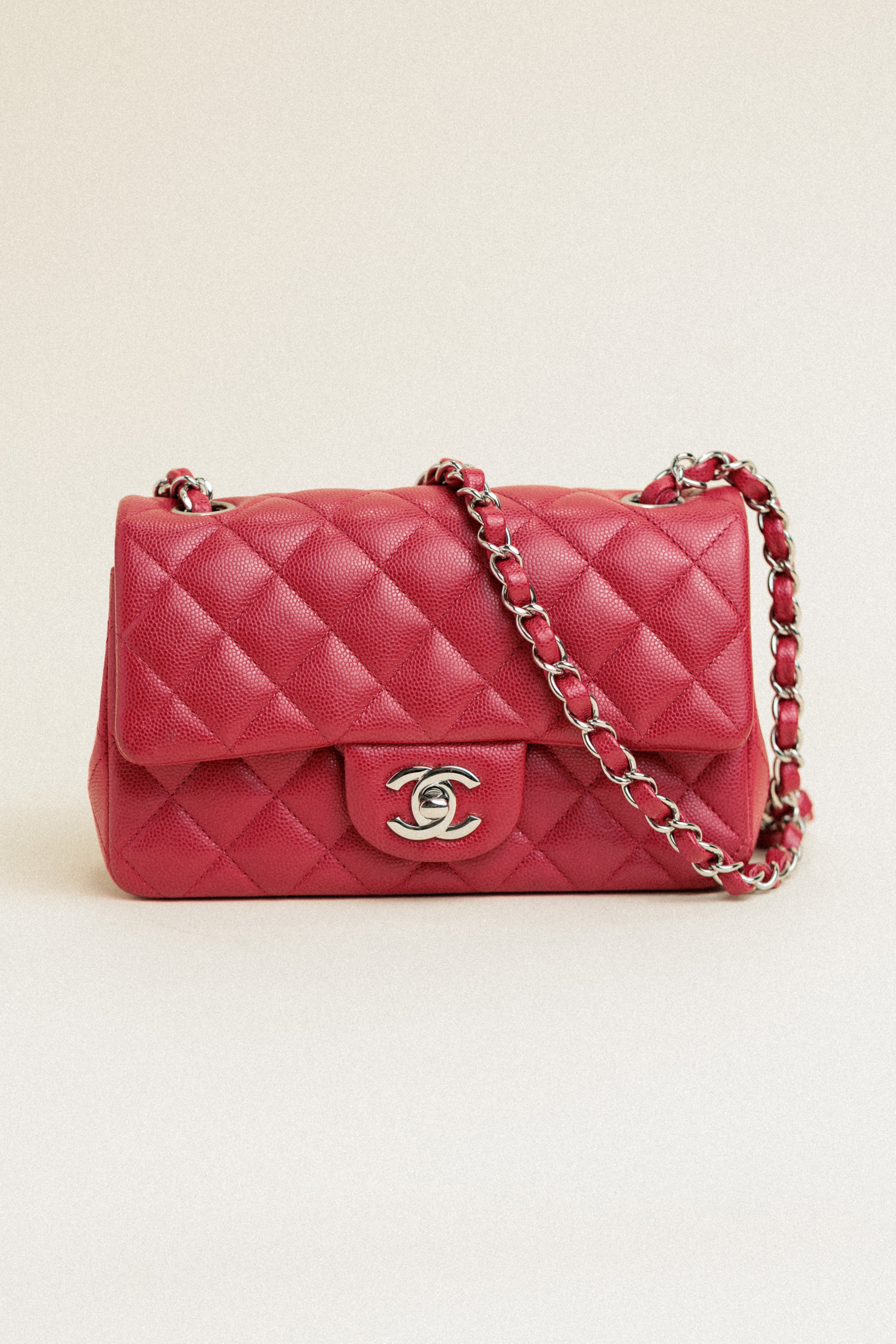 Chanel Classic Rectangular Mini Flap Bag Red