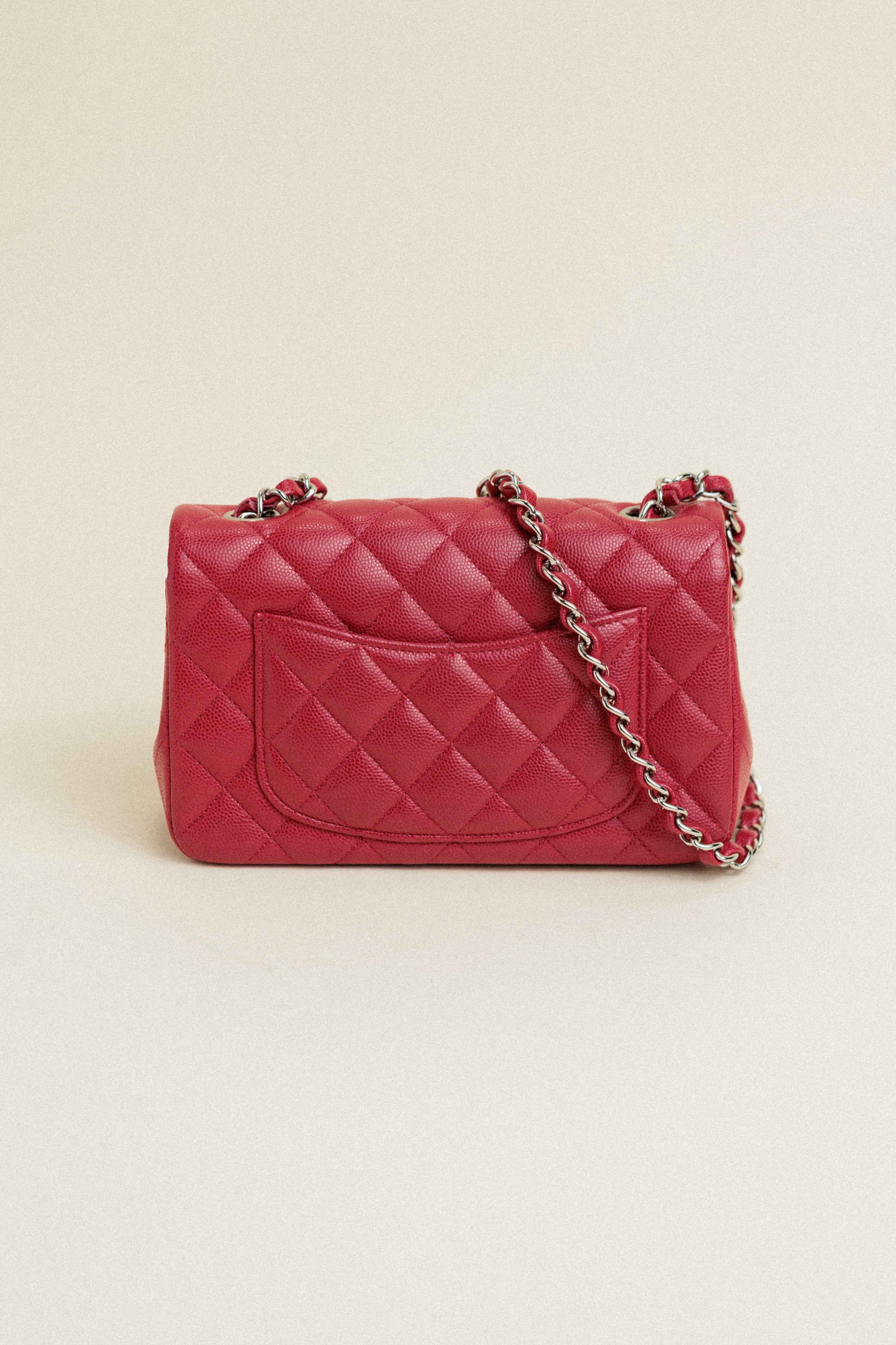 Chanel Classic Rectangular Mini Flap Bag Red
