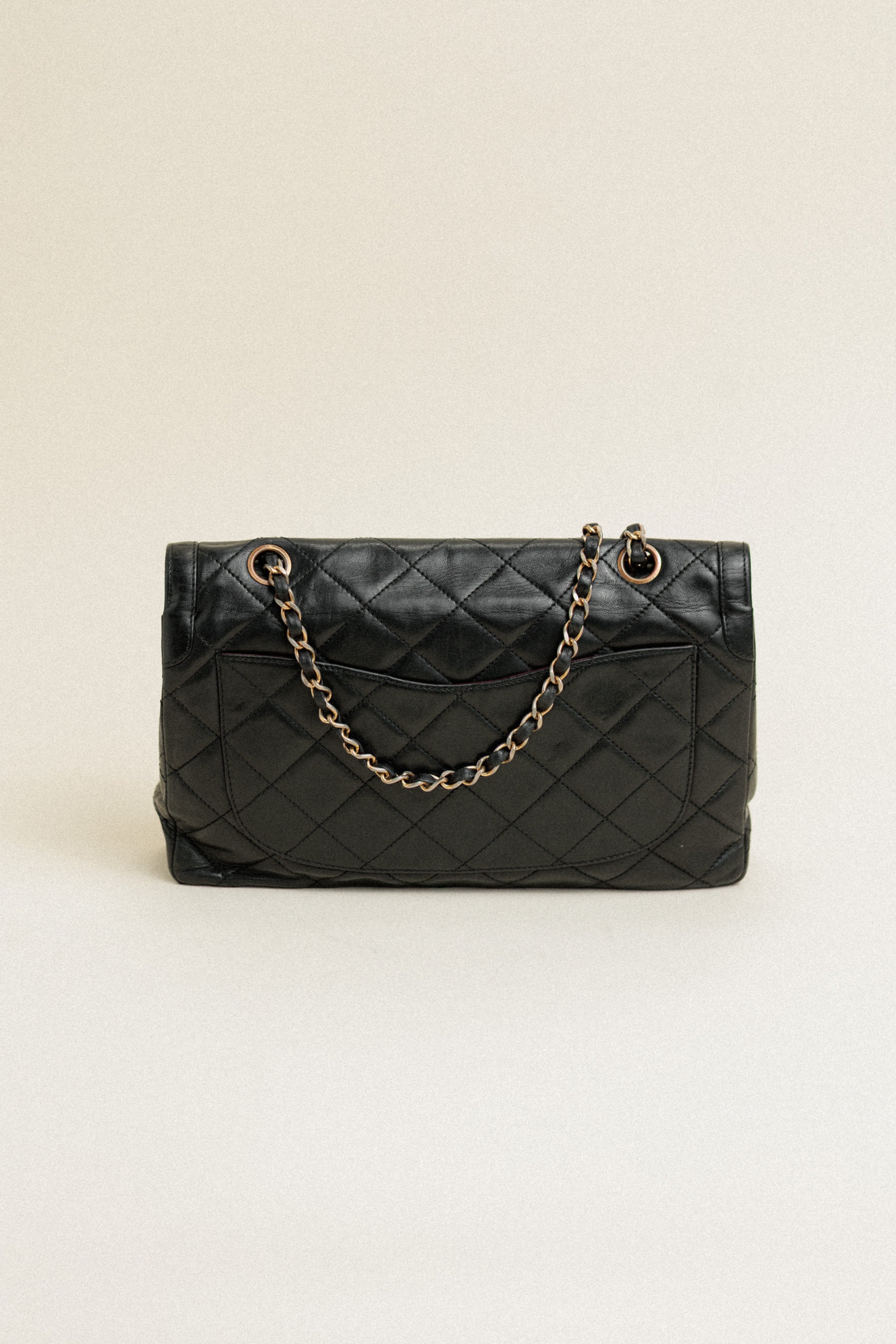Chanel Vintage Paris Flap Quilted Flap Bag Black Medium
