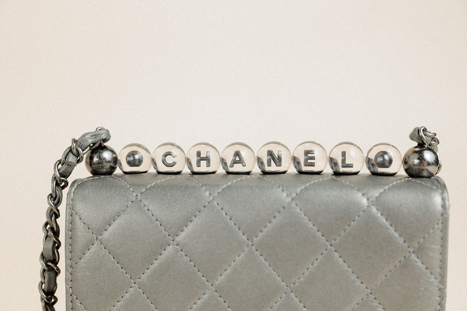 Chanel Chic Pearls Lambskin Flap Bag Silver