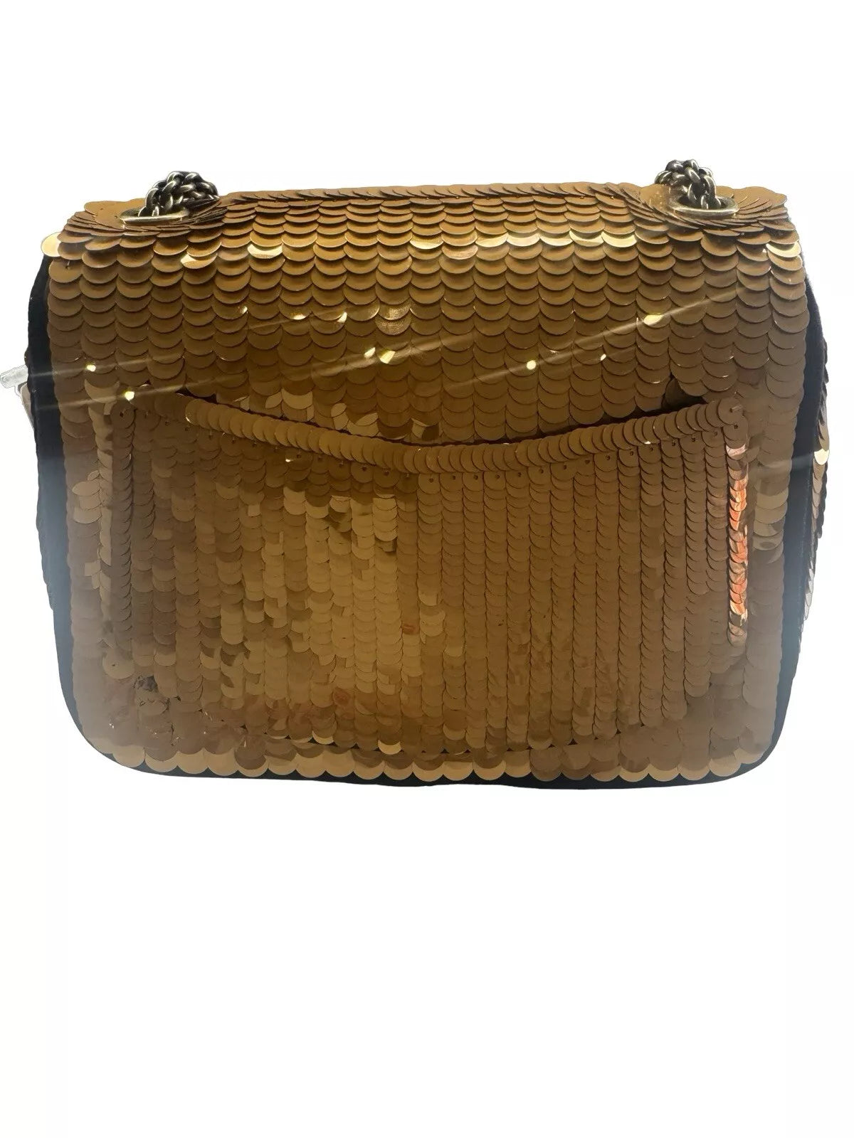 Chanel 2010 Gold Sequin Satin Paris-Shanghai Smll Flap Bag GHW NWT