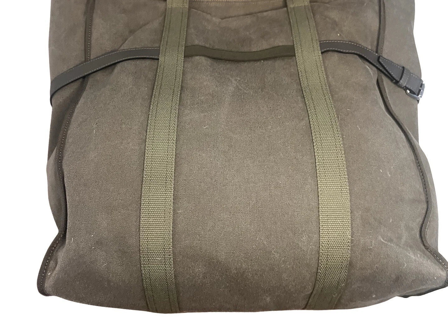 Authentic Valentino Garavani VLTN Logo Canvas Tote Khaki